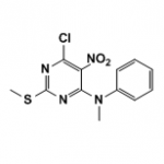 6-chloro-2-(methylthio)-5-nitro-N-phenylpyrimidin-4-amine