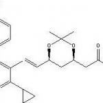 2-((4S,6R)-6-((E)-2-(2-cyclopropyl-4-(4-fluorophenyl)quinolin-3-yl)vinyl)-2,2-dimethyl-1,3-dioxan-4-yl)acetate