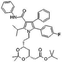 (4R-cis)-1, 1-dimethylethyl-6-[2-[2-(4-fluorophenyl)-5-(1-isopropyl)-3-phenyl-4-[(phenylamino)carbonyl]-1H-pyrrol-1-yl]ethyl]-2, 2-dimethyl-1,3-dioxane-4-acetate 