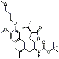 Tert-Butyl(1S,3S)-1-((2S,4S)-4-isopropyl-5-oxotetrahydrofuran-2-yl)-3-(4-methoxy-3-(3-methoxypropoxy)benzyl)-4-methylpentylcarbamate 