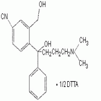 (-)-4-[4-(dimethylamino) -1-(4'-fluorophenyl) -1-(hydroxybutyl)-3-(hydroxymethyl)benzonitrile .hemi(+)-di-p-toloyltrartaric acid